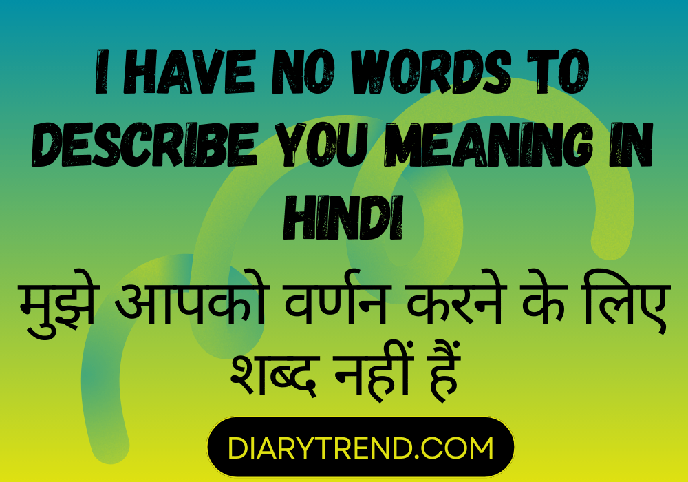 I Have No Words To Describe You Meaning In Hindi