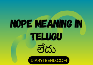 Nope Meaning In Telugu – Diary Trend