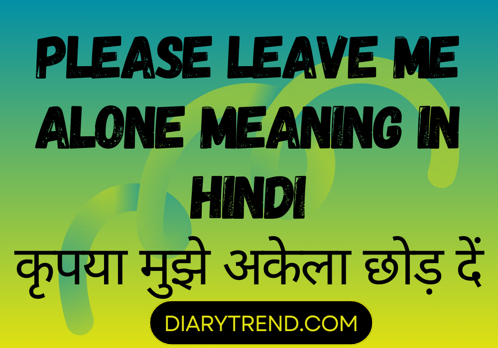 Please Leave Me Alone Meaning In Hindi